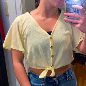 H&M yellow cropped top